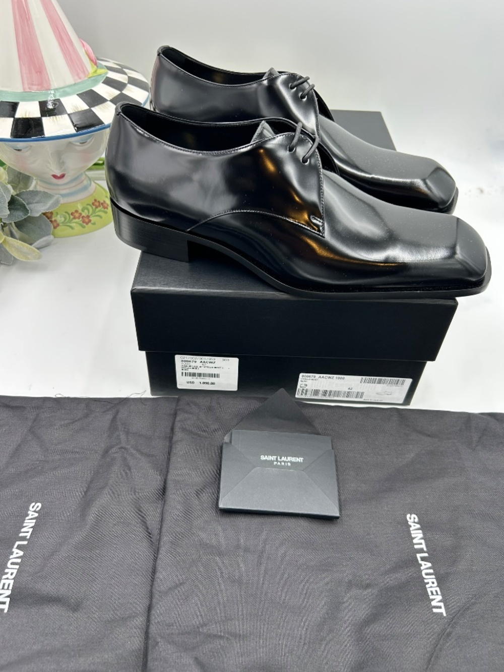 Men’s Saint Laurent JEAN Leather Derby Shoes. Size 42/9 US. Made in Italy. - Picture 10 of 14